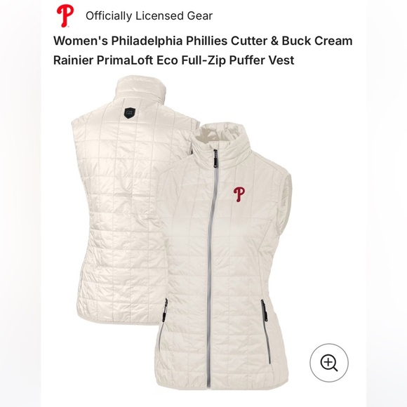 NWT - Philadelphia Phillies Cream Puffer Vest - medium - Picture 3 of 6
